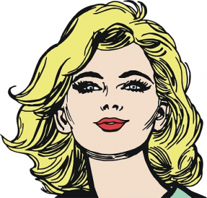 عکس با کیفیت نقاشی خانم مو طلایی